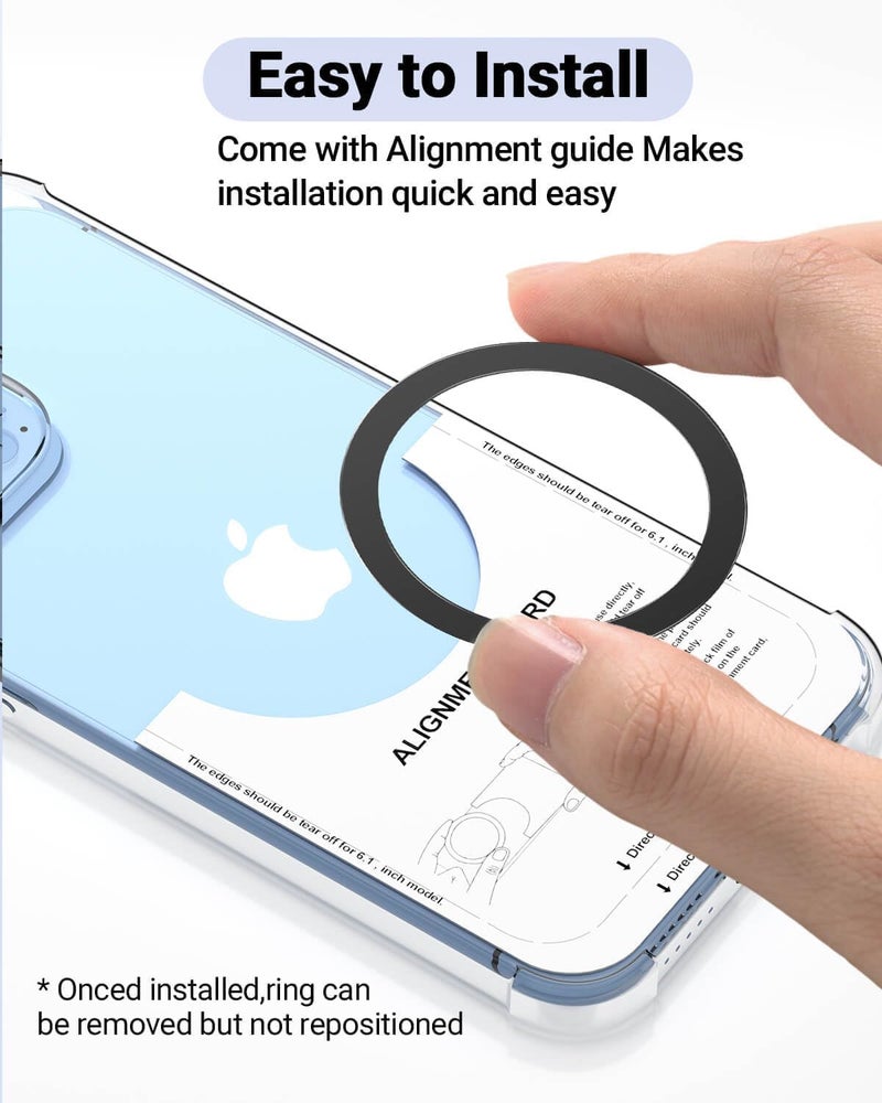KALAPOP for Magsafe Ring - 10 PCS, Ultra-Thin(0.4mm) Magsafe Sticker, Compatible with iPhone 17/Air/16/15/14/13/12 Series, Samsung Galaxy, Google Pixel Series Black - Image 3
